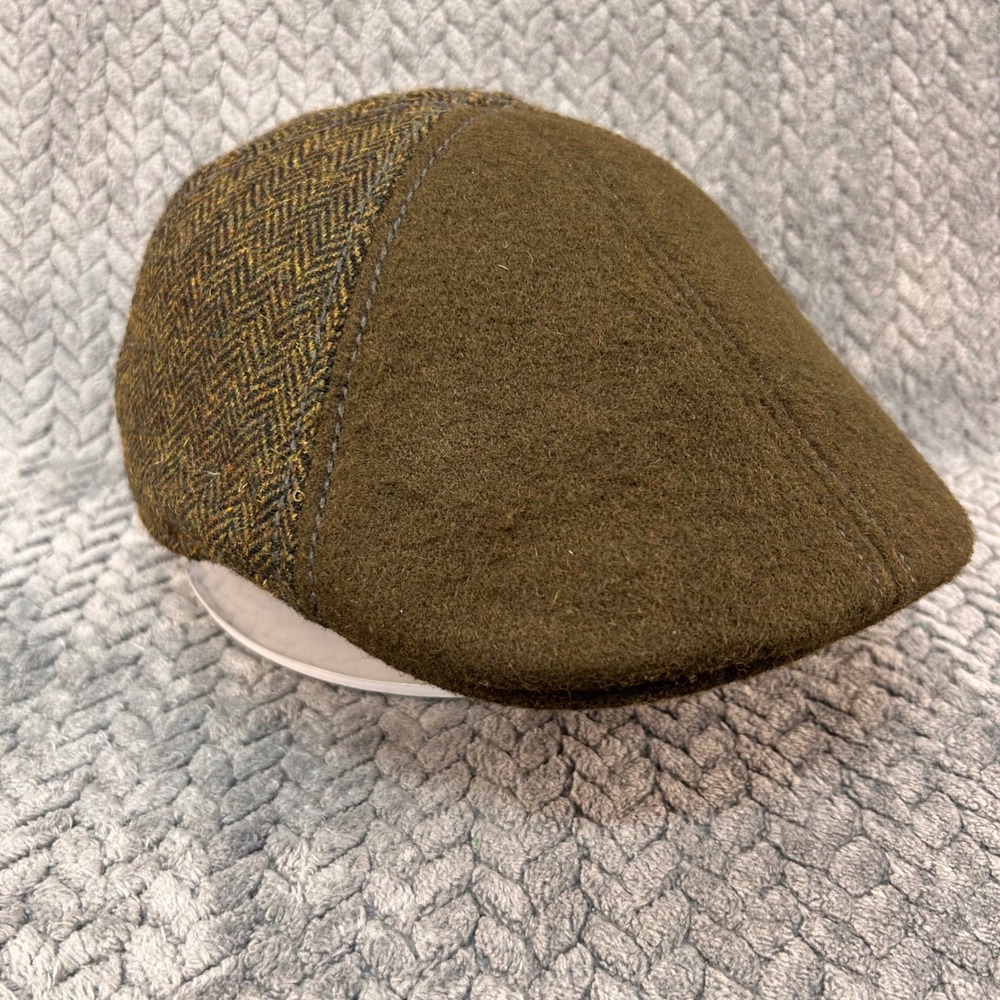 Herringbone Mixed‎ Media Mens Green Solaris Flat Cap Ivy Scally Hat L/XL
